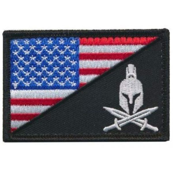 Tactical Embroidery Patch Airsoft Morale Patch 1 Spartan Head Molon Labe American Flag Tactical Embroidery Patch Hook & Loop Morale Patch Military Patch for Clothing Accessory Backpack Armband