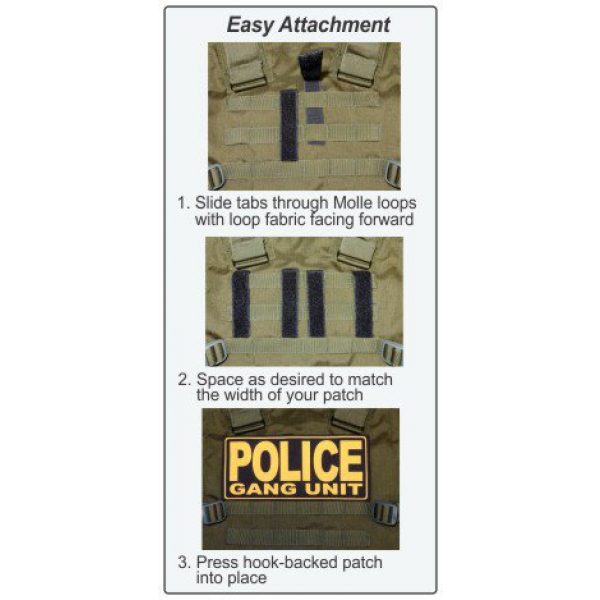 MOLLE PANEL ACCESSORIES Tactical Pouch 4 Del Molle Strips for Attaching Tactical ID Patches - for 6-inch high Patches - 4-Count - OD Green