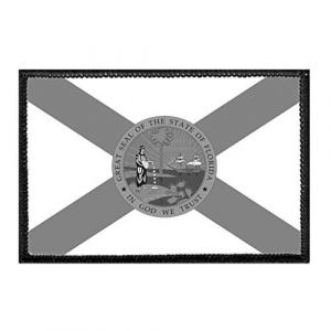 P PULLPATCH Airsoft Morale Patch 1 Florida State Flag - Black and White Morale Patch | Hook and Loop Attach for Hats, Jeans, Vest, Coat | 2x3 in | by Pull Patch