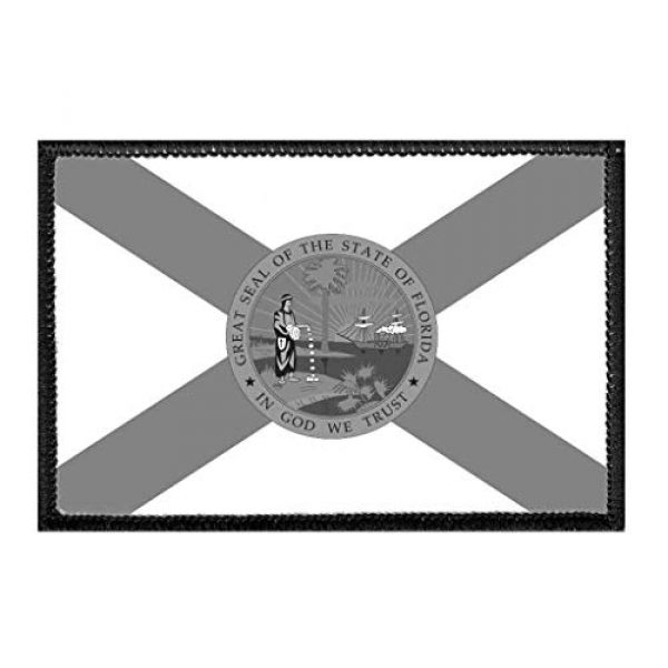 P PULLPATCH Airsoft Morale Patch 1 Florida State Flag - Black and White Morale Patch | Hook and Loop Attach for Hats, Jeans, Vest, Coat | 2x3 in | by Pull Patch