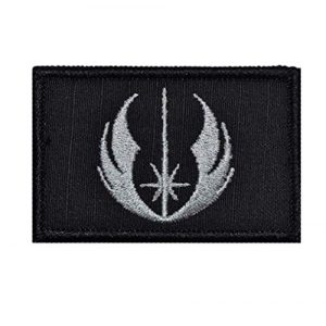 Zhikang68 Airsoft Morale Patch 1 Star War Embroidered Patches Rebel Scum and Jedi Order Emblem Morale Military Hook & Loop Tactical Patches (Gray)