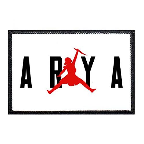 P PULLPATCH Airsoft Morale Patch 1 Arya Red with White Background Morale Patch | Hook and Loop Attach for Hats, Jeans, Vest, Coat | 2x3 in | by Pull Patch