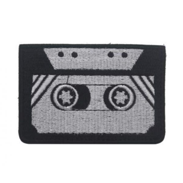 Tactical Embroidery Patch Airsoft Morale Patch 1 Tape Cassette Retro 70's 80's Seventies Eighties Music Embroidery Patch Military Tactical Morale Patch Badges Emblem Applique Hook Patches for Clothes Backpack Accessories