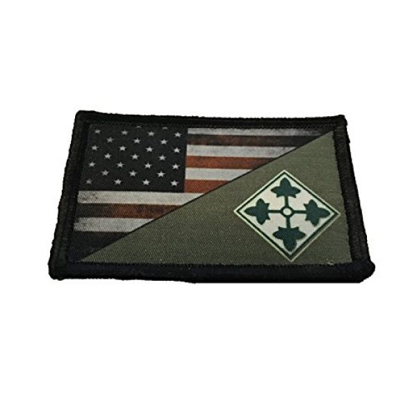 RedheadedTshirts Airsoft Morale Patch 1 Full Color 4th Infantry Division USA Flag Morale Patch Tactical Military. 2x3" Hook and Loop Made in The USA Perfect for Your Rucksack, Pack Bag, Molle Gear, Operator hat or Cap!