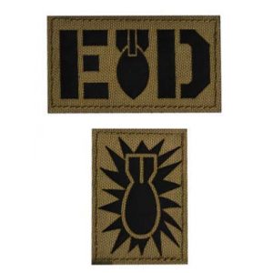 Tactical Embroidery Patch Airsoft Morale Patch 1 2pcs IR Explosive Ordnance Disposal Tab EOD Infrared Reflective Tactical Embroidery Patch Hook & Loop Morale Patch Military Patch for Clothing Accessory Backpack Armband (color3)
