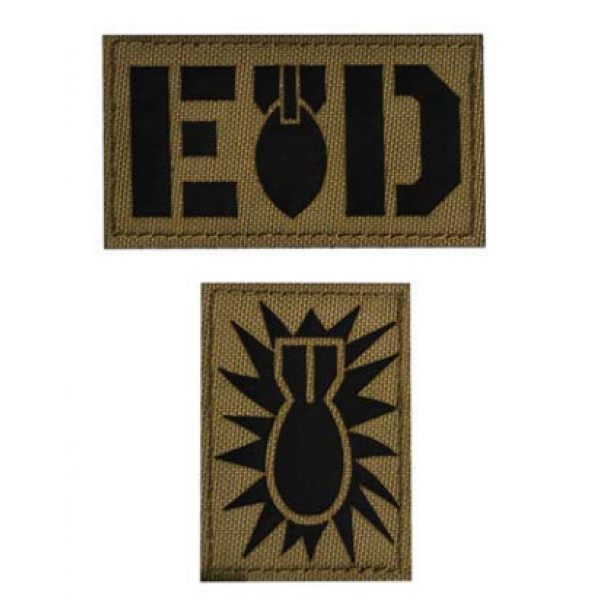 Tactical Embroidery Patch Airsoft Morale Patch 1 2pcs IR Explosive Ordnance Disposal Tab EOD Infrared Reflective Tactical Embroidery Patch Hook & Loop Morale Patch Military Patch for Clothing Accessory Backpack Armband (color3)