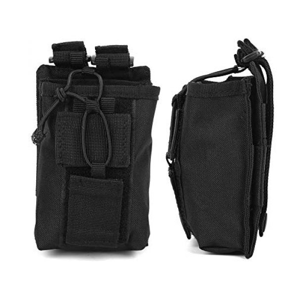 Rosvola Tactical Pouch 4 Rosvola Waterproof Walkie-Talkie Holder, with Snap Buckles Intercom Bag, Walkie-Talkie Bag, Wear-Resistant and Durable Simple Design and Color Black for Security Office