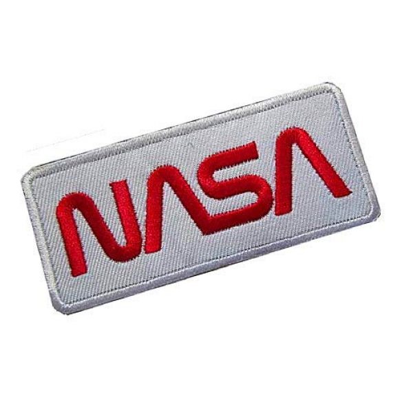 Embroidery Patch Airsoft Morale Patch 2 NASA Worm" Logo Military Hook Loop Tactics Morale Embroidered Patch (color3)