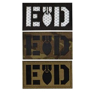 Embroidered Patch Airsoft Morale Patch 1 3pc EOD Infrared Reflective IR Special Forces 3D Tactical Patch Military Embroidered Morale Tags Badge Embroidered Patch DIY Applique Shoulder Patch Embroidery Gift Patch