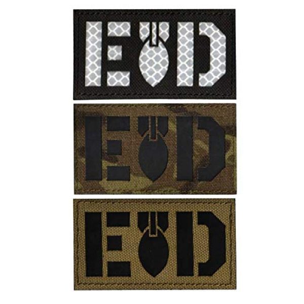 Embroidered Patch Airsoft Morale Patch 1 3pc EOD Infrared Reflective IR Special Forces 3D Tactical Patch Military Embroidered Morale Tags Badge Embroidered Patch DIY Applique Shoulder Patch Embroidery Gift Patch