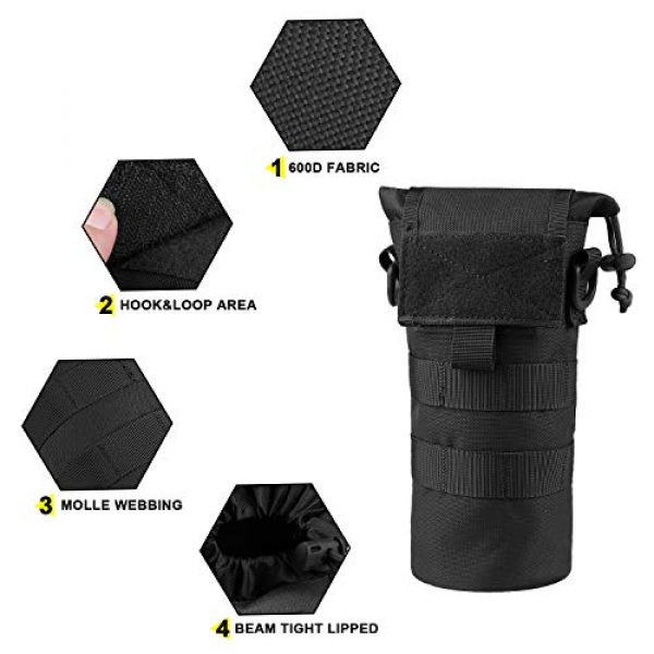 AMYIPO Tactical Pouch 3 AMYIPO Folding Water Bottle Pouch Molle Tactical Holder Storage Bag for 32oz Carrier
