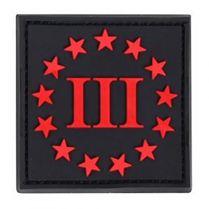 Condor Airsoft Morale Patch 1 CONDOR PVC 3-Percenter Morale Patch (Black/Red)