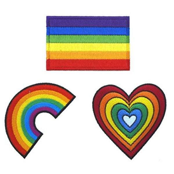 Graphic Dust Airsoft Morale Patch 1 Graphic Dust Lot of 3 Rainbow Flag Heart Sign Gay LGBT Lesbian Embroidered Iron on Patch Logo Gay Pride Festival Rights Love DIY Sign Symbol