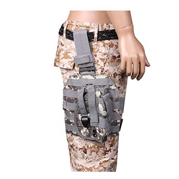Gexgune Tactical Pouch 7 Gexgune Molle Adjustable Tactical Holster Puttee Thigh Leg PB 075 Pistol Gun Holster Pouch with Magazine Pocket 5 Colors Optional