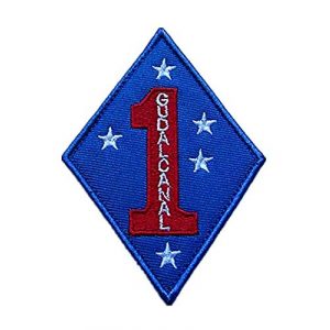 Embroidery Patch Airsoft Morale Patch 1 WWII USMC 1st Marine Division"Guadalcanal" Military Hook Loop Tactics Morale Embroidered Patch