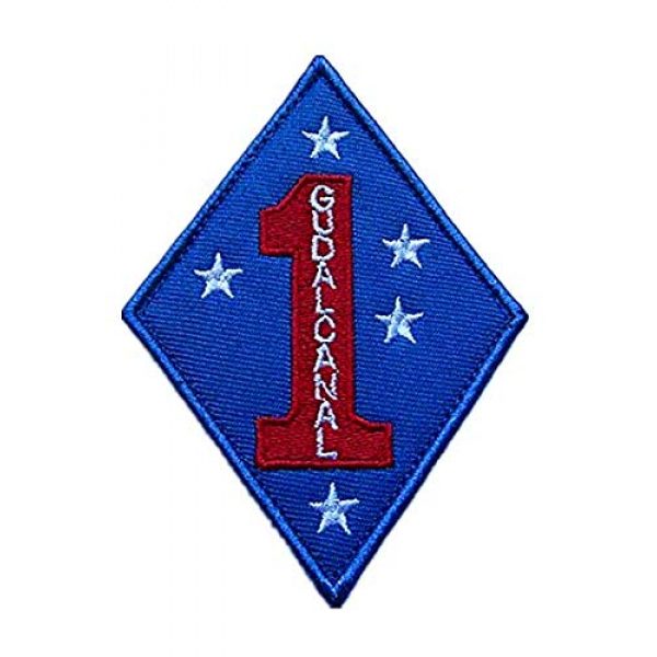 Embroidery Patch Airsoft Morale Patch 1 WWII USMC 1st Marine Division"Guadalcanal" Military Hook Loop Tactics Morale Embroidered Patch