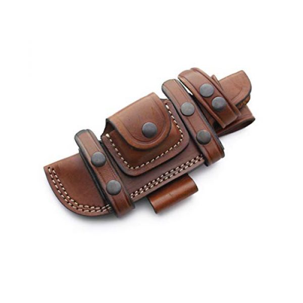 GCS Knives Tactical Pouch 1 GCS Handmade Brown Bushcraft/Hunter Leather Right/Left Hand Horizontal Fixed Blade Knife Sheath - GCS 220