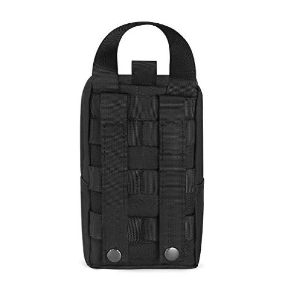 MOSISO Tactical Pouch 4 MOSISO Tactical Pouch Bag (2 Pack), Water Repellent Steady Compact Multi-Purpose Light-Weight Organizer Utility Tactical Waist Belt Bag with Handle Molle EDC Pouch Bags with USA Flag, Black