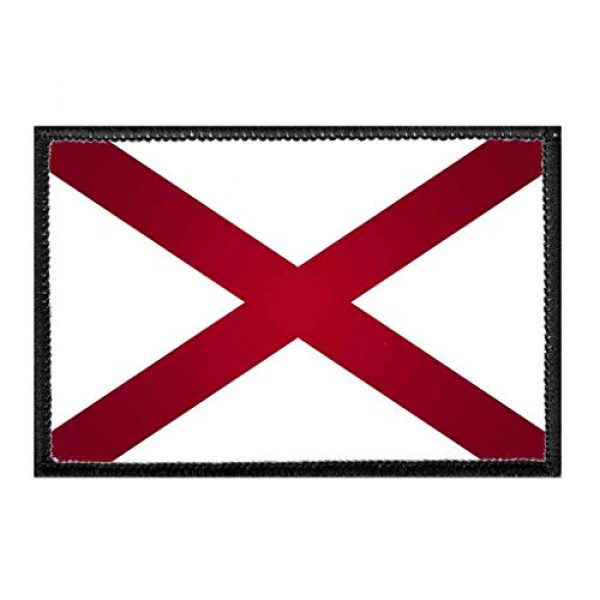 P PULLPATCH Airsoft Morale Patch 1 Alabama State Flag - Color Morale Patch | Hook and Loop Attach for Hats, Jeans, Vest, Coat | 2x3 in | by Pull Patch