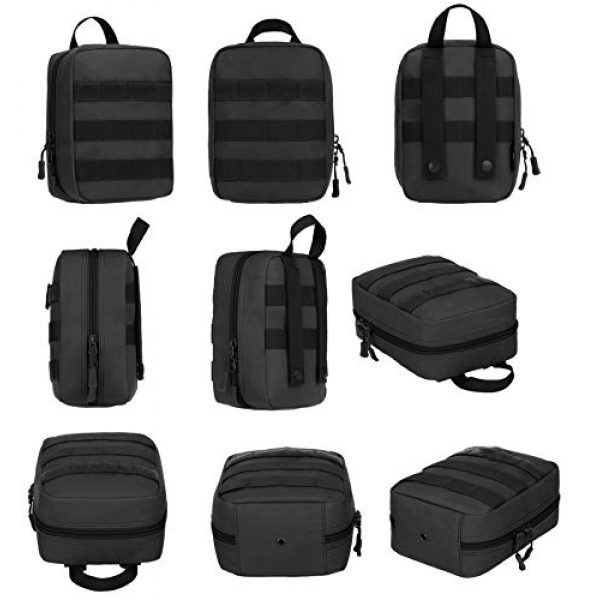 CamGo Tactical Pouch 2 CamGo Small Tactical Bag MOLLE First Aid Kit Bag IFAK Medical Utility Pouch for Home Workplace Camping Travel Black