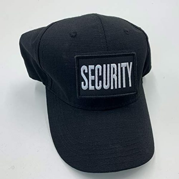 uuKen Airsoft Morale Patch 5 uuKen Embroidery Black and White Security Guard Tactical Hat Cap Patch 3x2 inches Back with Hook Fastener (Black and White, for Hat 3"x2")