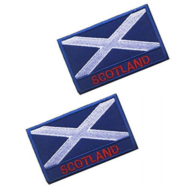 Tactical Embroidery Patch Airsoft Morale Patch 1 2pcs Scotland Flag Embroidery Patch Military Tactical Morale Patch Badges Emblem Applique Hook Patches for Clothes Backpack Accessories