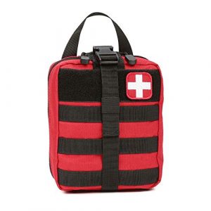 common Tactical Pouch 1 MOLLE Rip Away EMT Medical First Aid IFAK Pouch (Bag Only)- Red