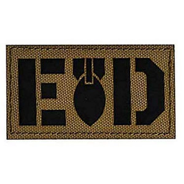 Embroidery Patch Airsoft Morale Patch 2 2 Pieces E O D Explosive Ordnance Disposal Flag Bomb Squad Infrared Reflective Military Hook Loop Tactics Morale Patch (color10)