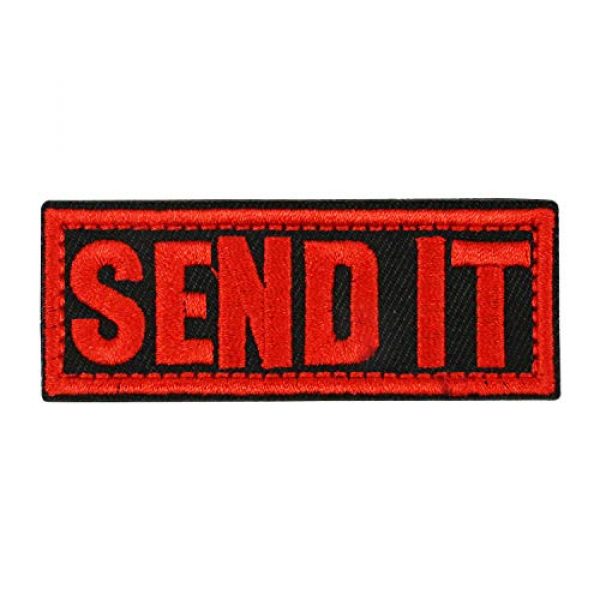 HarryMystery Airsoft Morale Patch 1 Send It Patch Tactical Combat Badge Military Morale Patch with Hook and Loop Embroidery Patch for Hats, Clothes, Backpacks, Uniforms, Tactical Gears, Etc (01)