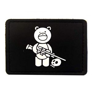 Tactical PVC Patch Airsoft Morale Patch 1 Bear Sniper PVC Military Tactical Morale Patch Badges Emblem Applique Hook Patches for Clothes Backpack Accessories