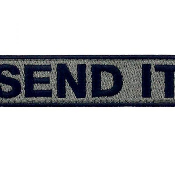 EmbTao Airsoft Morale Patch 2 Send It Embroidered Patch Tactical Morale Applique Fastener Hook & Loop Emblem, Olive & Black