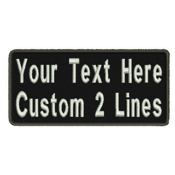 Lan Stang Airsoft Morale Patch 1 Custom Lettering Personalized Embroidered Name Patch Morale Badge 2 Lines Iron On Size 2Hx4W inches