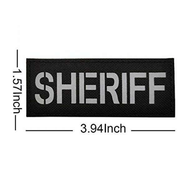 ODSP Airsoft Morale Patch 2 3.94 x 1.57 Inch Reflective Sheriff Patch with Hook and Loop Fastener Back for Custom Personalized Military Morale Tactical Vest Gear Combat Plate Carrier Law Enforcement, 2 Pieces