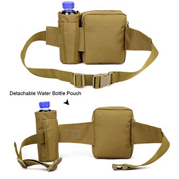 Protector Plus Tactical Pouch 2 Protector Plus Tactical Fanny Pack with Detachable Water Bottle Holder Pouch Military Running Waist Bag Sling Hip Belt MOLLE Army Lumbar Gear Pocket