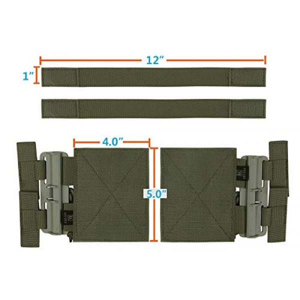 KRYDEX Tactical Pouch 4 KRYDEX Quick Release Buckle Set,Single Point Molle Quick Disconnect Side Entry Conversion with Hoop and Loop for JPC CPC NCP XPC 420 Vest (Ranger Green)