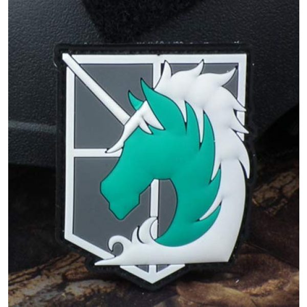 Tactical PVC Patch Airsoft Morale Patch 4 Attack on Titan Scout Regiment Survey Corps PVC Military Tactical Morale Patch Badges Emblem Applique Hook Patches for Clothes Backpack Accessories