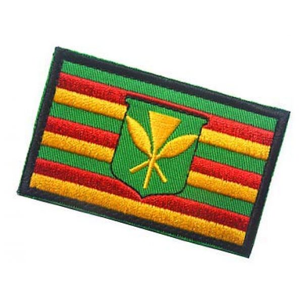 Embroidery Patch Airsoft Morale Patch 3 Kanaka Maoli Flag Hawaii Historical Native Hawaiian Military Hook Loop Tactics Morale Embroidered Patch