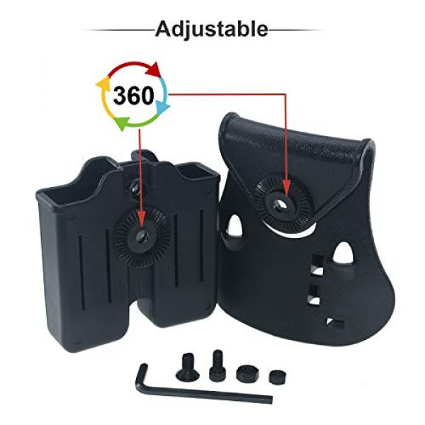 Backyard Blasters Tactical Pouch 5 Backyard Blasters Double Magazine Holster, Magazine Pouch fits for SIGP226 and P229, 9mm .40 Double Stack Mag with Adjustable Paddle