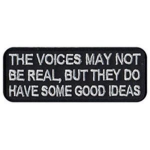 Tactical Embroidery Patch Airsoft Morale Patch 1 The Voices May Not Be Rear, But They Do Have Some Good Ideas Embroidery Patch Military Tactical Morale Patch Badges Emblem Applique Hook Patches for Clothes Backpack Accessories