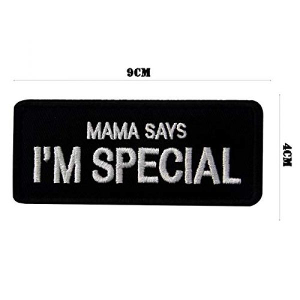 Minason Airsoft Morale Patch 3 Mama Says I'm Special Morale Tactical Patch Embroidered Applique Attachment Fastener Hook & Loop on Tactical Hat Bags Jackets and Gear (Black)
