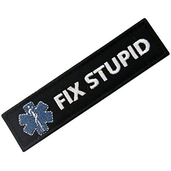 Rocking Planet Airsoft Morale Patch 3 Fix Stupid Funny Biker Patch Embroidered Morale Applique Army Morale Hook & Loop Emblem