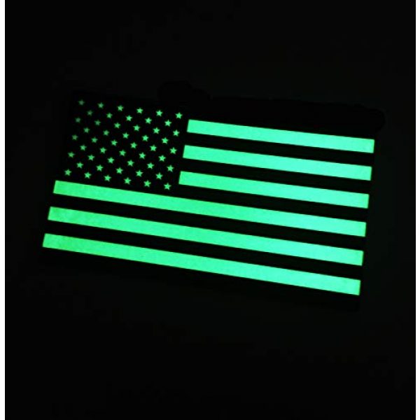 Empire Tactical USA Airsoft Morale Patch 2 (Forward) Mi-spec Ultra Glow in The Dark American US Flag Uniform Morale Patch