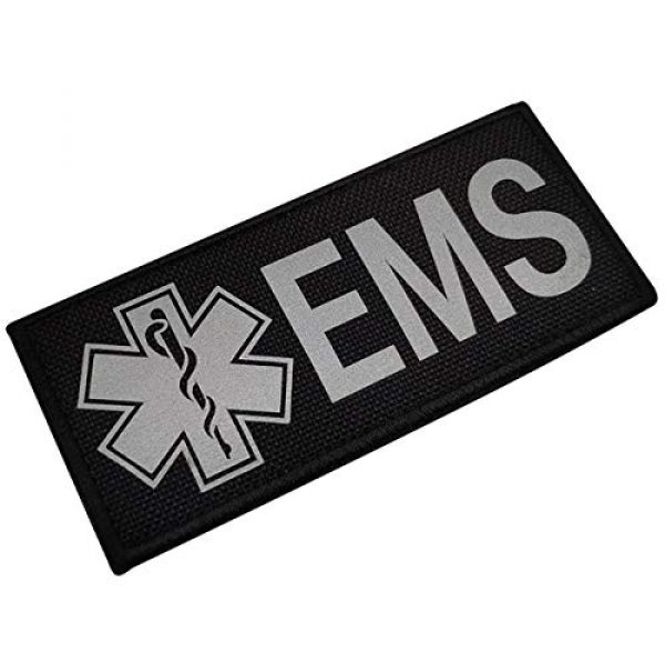 ODSP Airsoft Morale Patch 5 8.66 x 2.95 Inch Large Reflective EMS EMT Star of Life Patch - IR Infrared Medical Patches Tactical Military Morale Emblem Badages with Hook and Loop Fastener Backing, Bubble of 2 Pieces