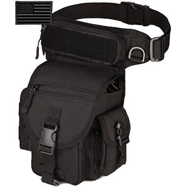 Protector Plus Tactical Pouch 1 Protector Plus Tactical Drop Leg Bag Military Tool Fanny Thigh Pack Utility Airsoft Motorcycle Cycling Waist Gear Pouch (Patch Included)