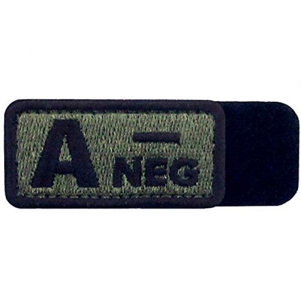 EmbTao Airsoft Morale Patch 5 EmbTao Type A Negative Tactical Blood Type Patch Embroidered Morale Applique Fastener Hook & Loop Emblem - Green & Black - 2"x1"