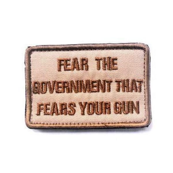 Embroidered Patch Airsoft Morale Patch 1 Fear The Government That Fears Your Gun 3D Tactical Patch Military Embroidered Morale Tags Badge Embroidered Patch DIY Applique Shoulder Patch Embroidery Gift Patch
