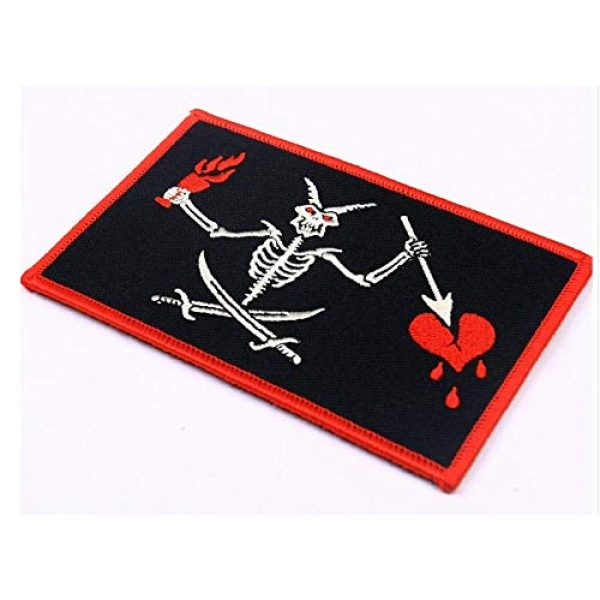 Embroidered Patch Airsoft Morale Patch 2 Blackbeard Pirate Flag Jolly Roger Skull Swords 3D Tactical Patch Military Embroidered Morale Tags Badge Embroidered Patch DIY Applique Shoulder Patch Embroidery Gift Patch