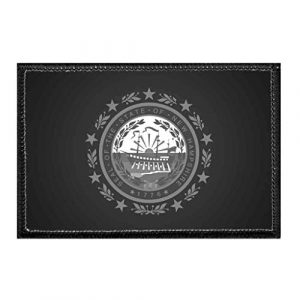 P PULLPATCH Airsoft Morale Patch 1 New Hampshire State Flag - Black and White | Hook and Loop Attach for Hats, Jeans, Vest, Coat | 2x3 in | by Pull Patch