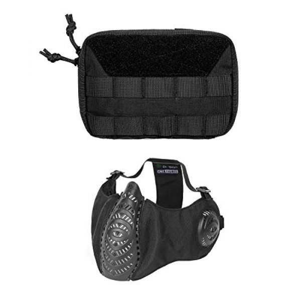 OneTigris Tactical Pouch 1 OneTigris MOLLE Gadget Pouch & Tactical Mask for Airsoft (Black)