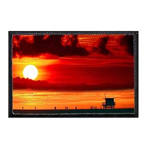 P PULLPATCH Airsoft Morale Patch 1 Sunset Tower Hermosa Beach, California Morale Patch | Hook and Loop Attach for Hats, Jeans, Vest, Coat | 2x3 in | by Pull Patch